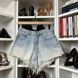 Vintage Y2K Blue Jean Shorts High-Waisted Frayed